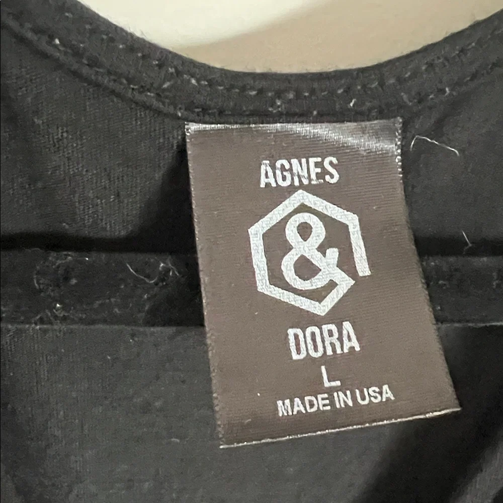 🕶️Agnes & Dora Sleeveless Maxi Dress Deep V-Neck Ruched Waist Black Size L - Picture 5 of 6